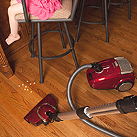 Combination Floor Tool with soft natural bristles is gentle on wood floors